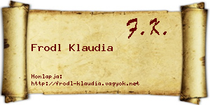 Frodl Klaudia névjegykártya