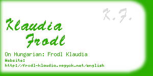 klaudia frodl business card